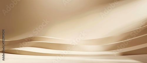 Abstract Minimalist Beige Curved Shapes Background