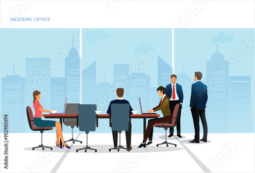 Diverse business team working in modern office. leadership, Meeting, conference, presentation
