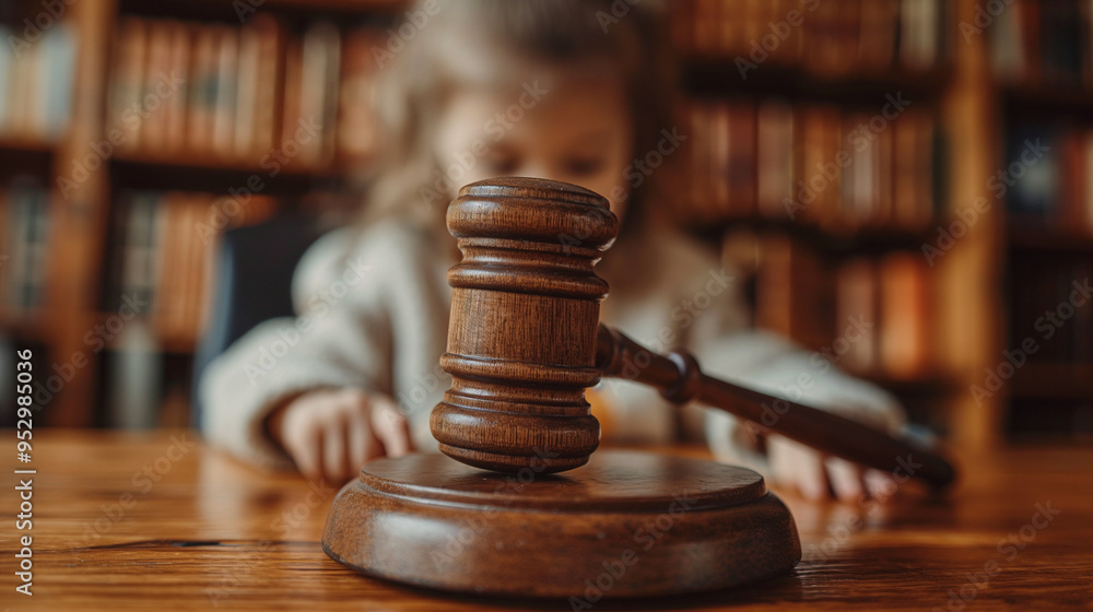 a judicial hammer on a table with a child’s image in the background, symbolizing the protection of children’s rights
a judicial hammer on a table with a child’s image in the background, symbolizing the protection of children’s rights