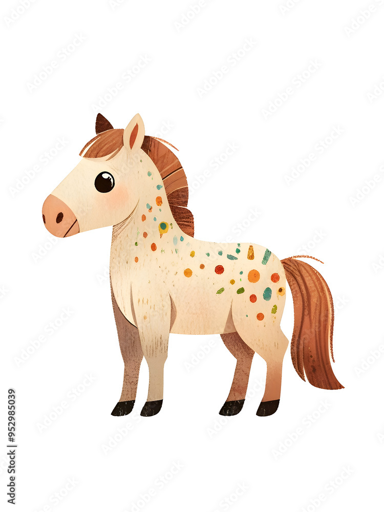Fototapeta premium Horse Animal Nursery Cartoon Illustration Art