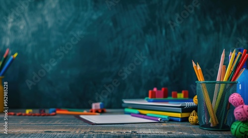 Children's desks and blackboards