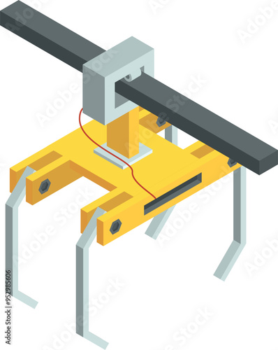 Industrial car lifting crane. Machine vehicle manipulator