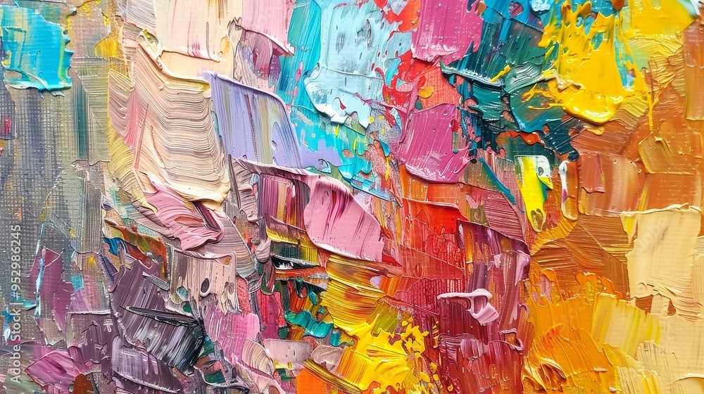 Abstract Oil Art Created with Palette Knife Abstract Oil Art Created with Palette Knife