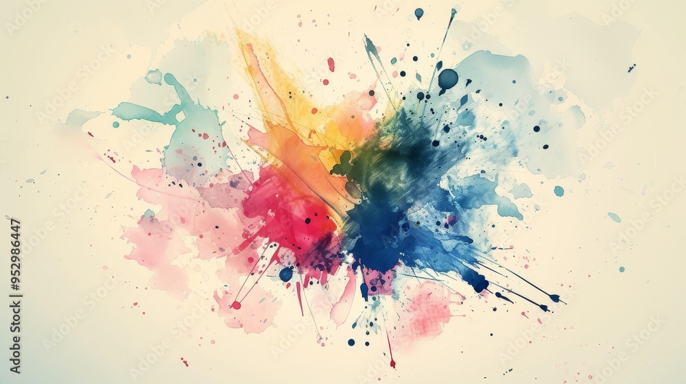 Fototapeta premium Watercolor Abstract Paint Splatter Art Wallpaper