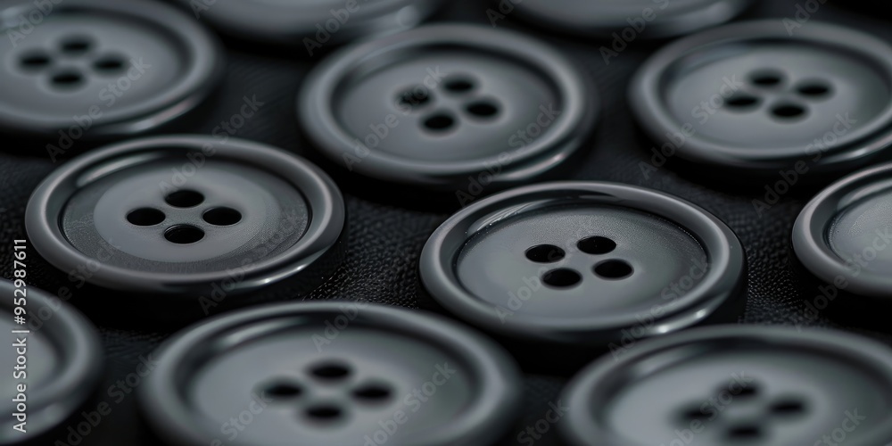 Detailed view of dark suit buttons for corporate or formal wear Detailed view of dark suit buttons for corporate or formal wear