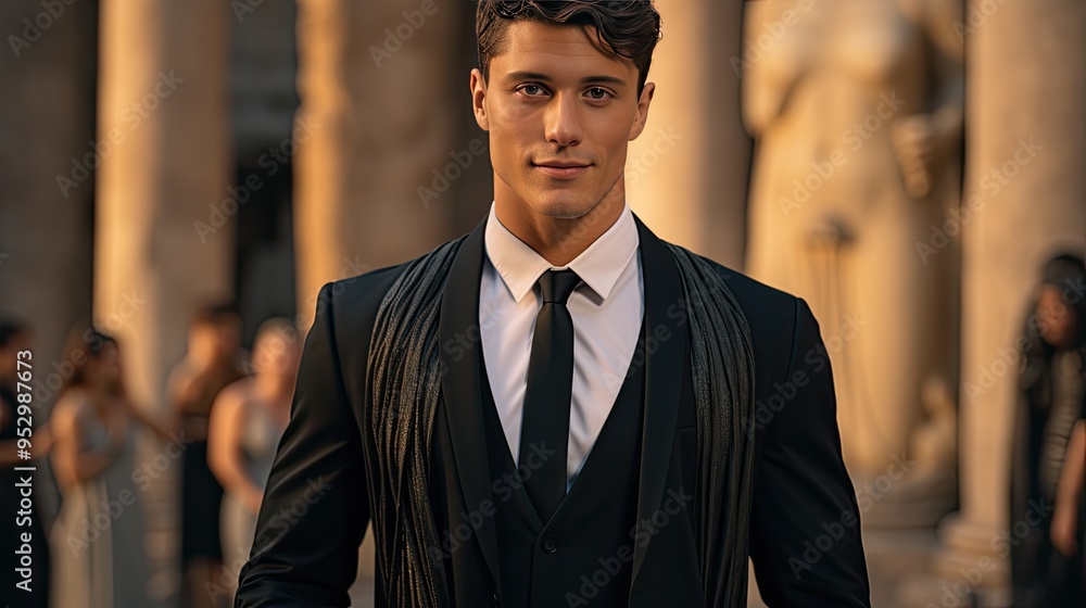Handsome Young Man Taking Picture on Mobile Phone in Rome Handsome Young Man Taking Picture on Mobile Phone in Rome