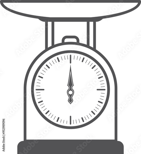 Electronic weight scale. Grocery retail measurement icon