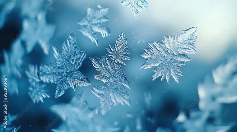 Frost-covered car windows with intricate ice patterns, offering a glimpse of the snow-covered world outside, Detailed, Cool Tones, Macro Frost-covered car windows with intricate ice patterns, offering a glimpse of the snow-covered world outside, Detailed, Cool Tones, Macro