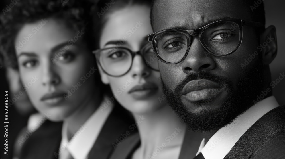 Professional Diverse Team in Black and White Professional Diverse Team in Black and White