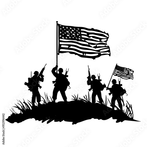  vector silhouette of a American History