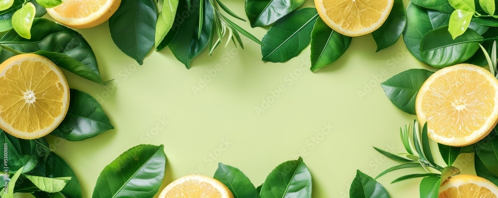 Sweetest Day Poster Frame Border with Pastel Background Featuring Citrus Fruits and Green Leaves Sweetest Day Poster Frame Border with Pastel Background Featuring Citrus Fruits and Green Leaves
