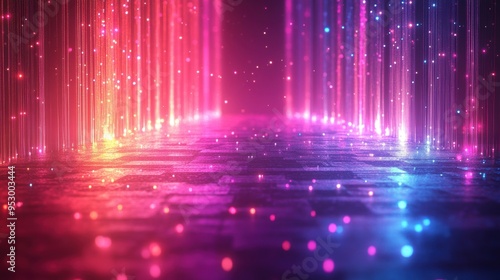abstract 3d render neon pink blue background with blurry motion lines and unfocused ultraviolet bokeh lights wallpaper