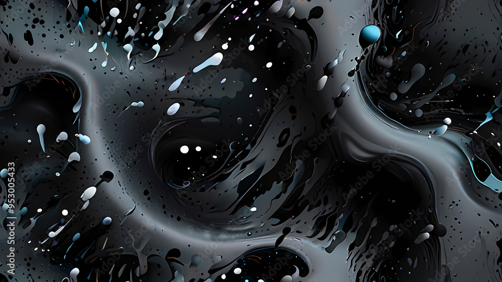 dynamic abstract background where ink splashes and drops are frozen in mid-air dynamic abstract background where ink splashes and drops are frozen in mid-air