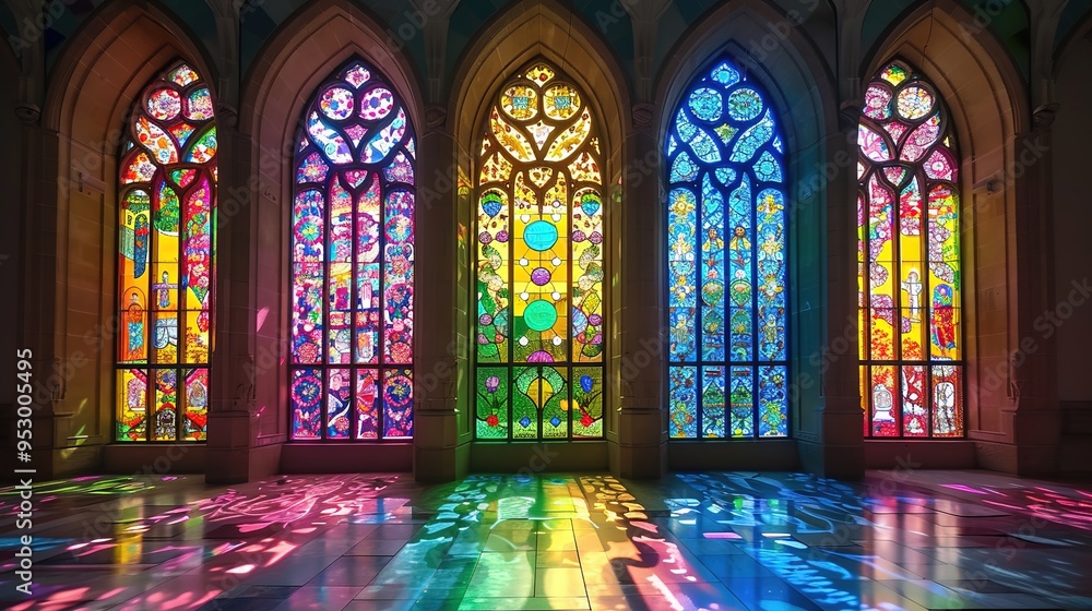 Colourful church window wallpaper Colourful church window wallpaper