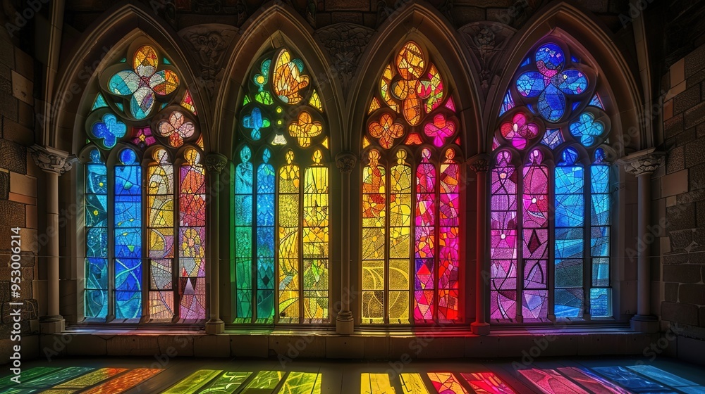 Fototapeta premium colourful stained glass wallpaper