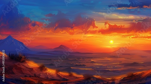 Desert sunset wallpaper