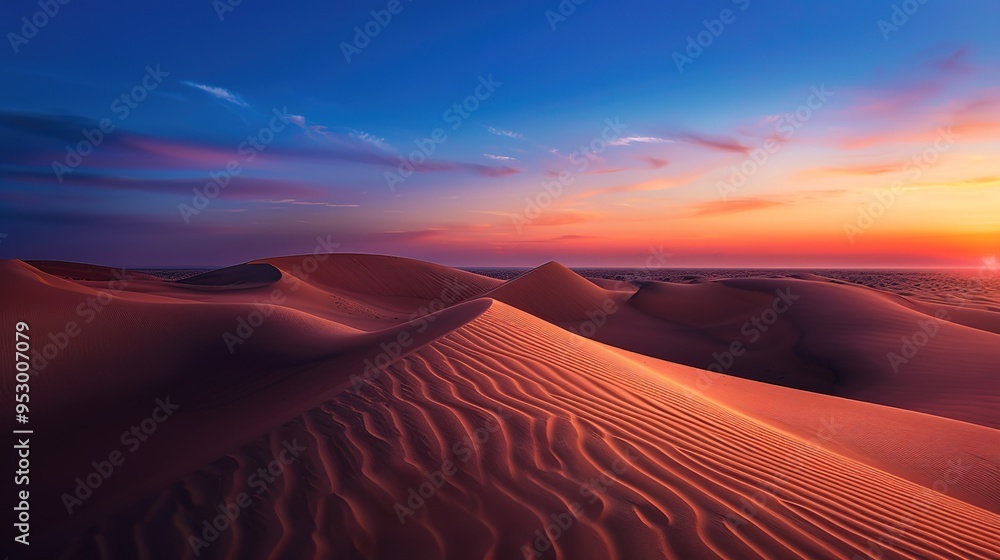 Naklejka premium Desert sunset wallpaper