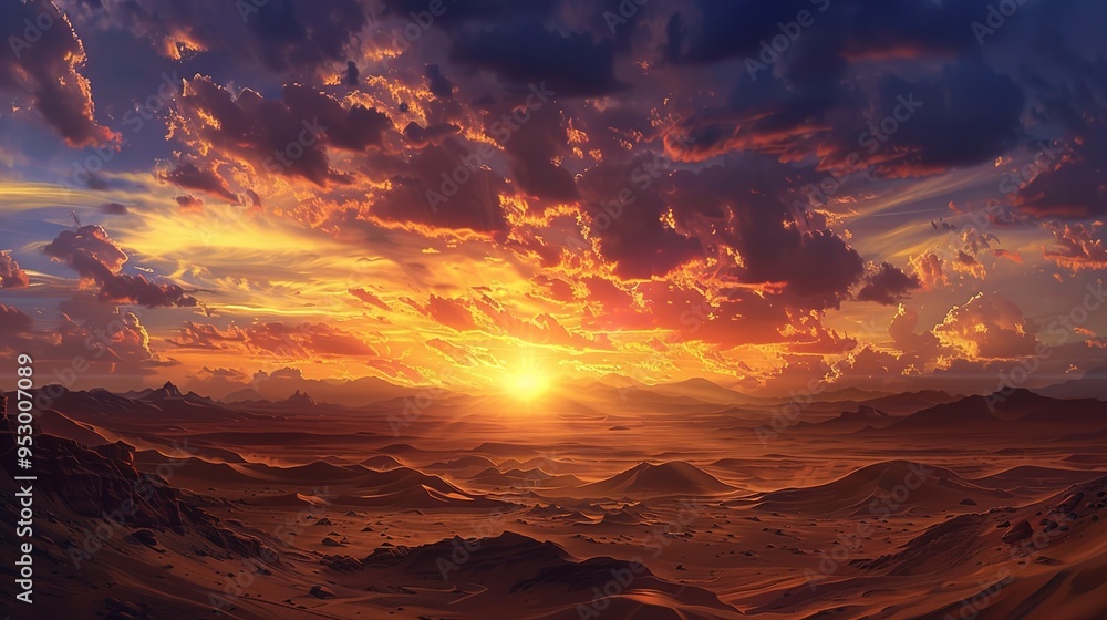 Fototapeta premium Desert sunset wallpaper