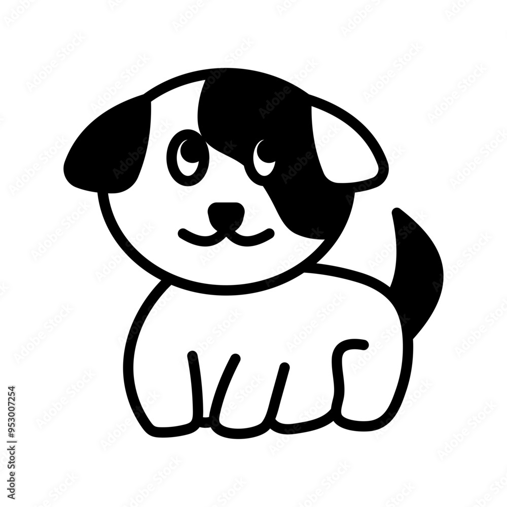 Cute Dog Solid Black