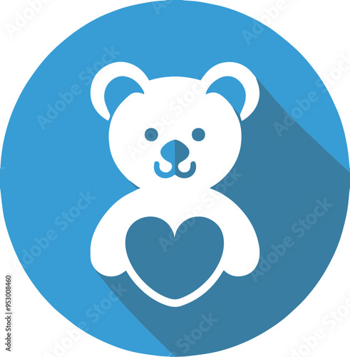 사랑과 보호를 상징하는 곰과 심장 아이콘