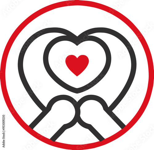 하트 손 아이콘, 사랑, 지원, 연대, 따뜻함 표현