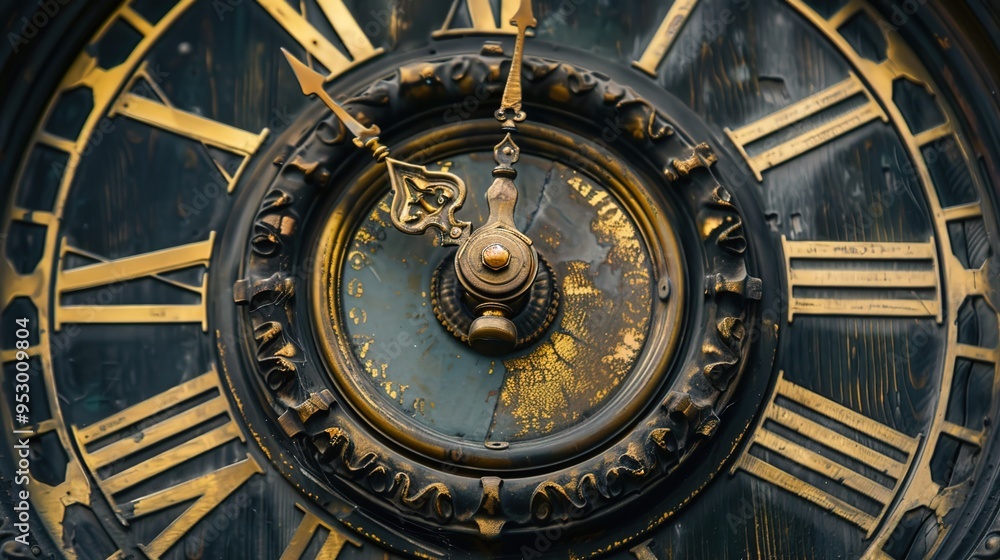 Fototapeta premium Old-fashioned clock face --ar 16:9 --v 6 Job ID: 0d02f8b2-ddfb-416d-bbd2-a5f948d42ad5