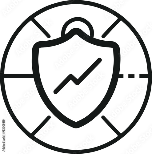 보호와 보안 개념의 방패 아이콘 벡터 이미지