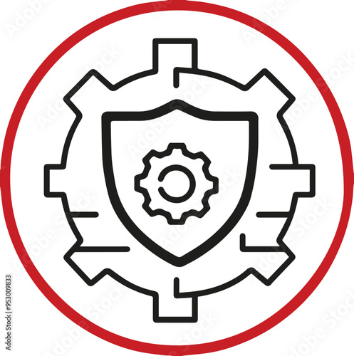 기어와 방패가 결합된 보안 설정 아이콘