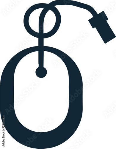 컴퓨터 마우스 아이콘, 유선 연결, 디지털 장비 심볼