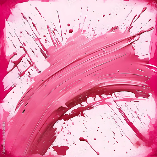 abstract pink  in splash, paint, brush strokes, stain grunge lsolated on white background, japanese style with generative ai 