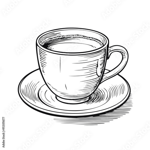 Tea Drink Beverage Menu Liquid Water Sketch Style
