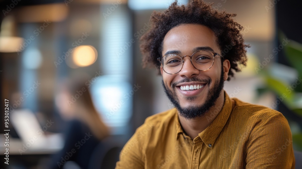 Friendly Customer Service Representative Smiling in Modern Office Setting During Positive Client Interaction Friendly Customer Service Representative Smiling in Modern Office Setting During Positive Client Interaction