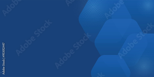 Modern abstract blue background with glowing geometric lines. Blue gradient hexagon shape design. vektor