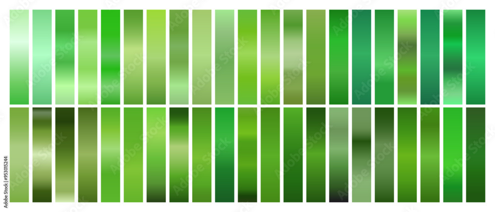 Green Gradient Set for Light to Bright Colors