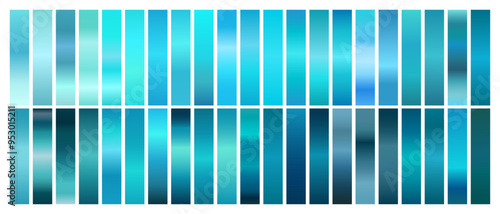 Turquoise Gradient Set for Light to Bright Colors