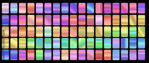 Beautiful Bright Colorful Web Swatch Gradient Set with Bright and Pastel Colors