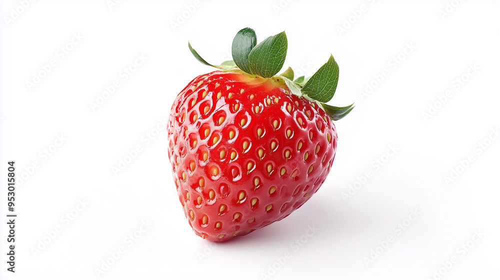 A strawberry on a white background. A strawberry on a white background.