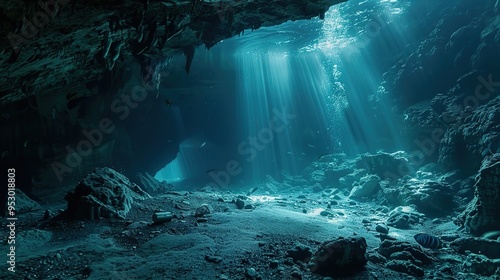 underwater cave explore wallpaper