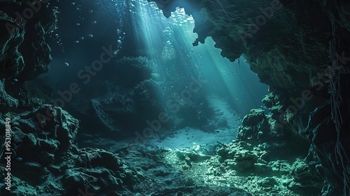 underwater cave explore wallpaper