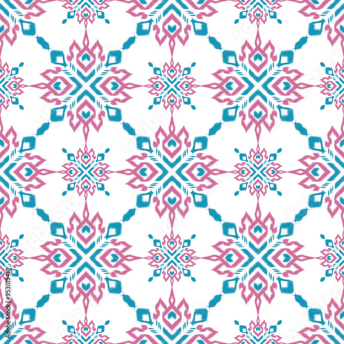 Ethnic abstract ikat art. Aztec ornament print. geometric ethnic pattern seamless color oriental. Design for background ,curtain, carpet, wallpaper, clothing, wrapping, Batik.