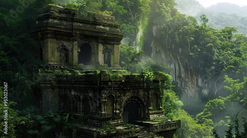 ancient ruines in jungle