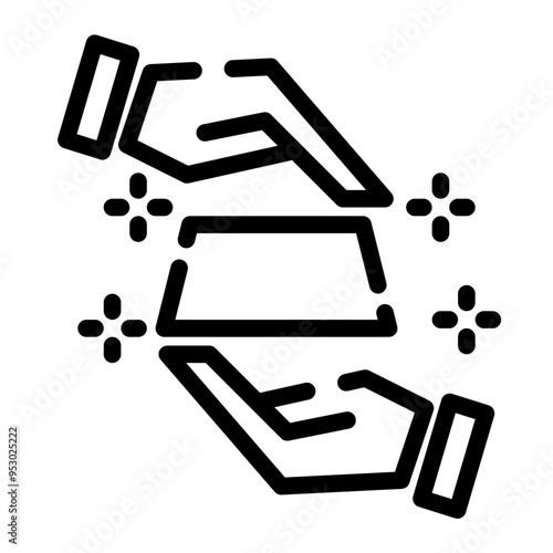 gold bullion gift in cutline icon