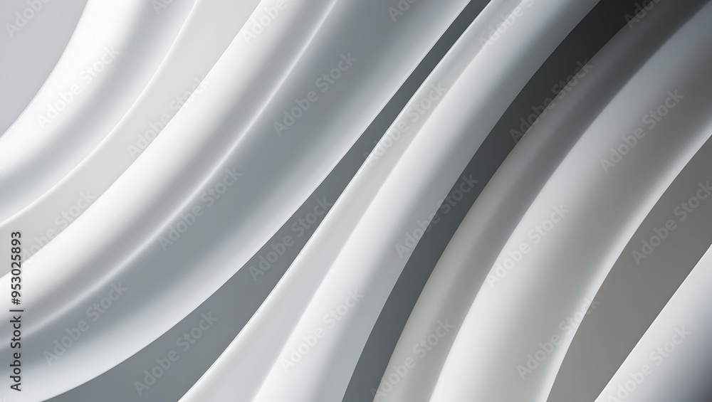 Fototapeta premium Abstract White Swirls: Abstract background with soft, fluid, white swirls, creating a minimal and elegant design for modern backgrounds and minimalist designs. 