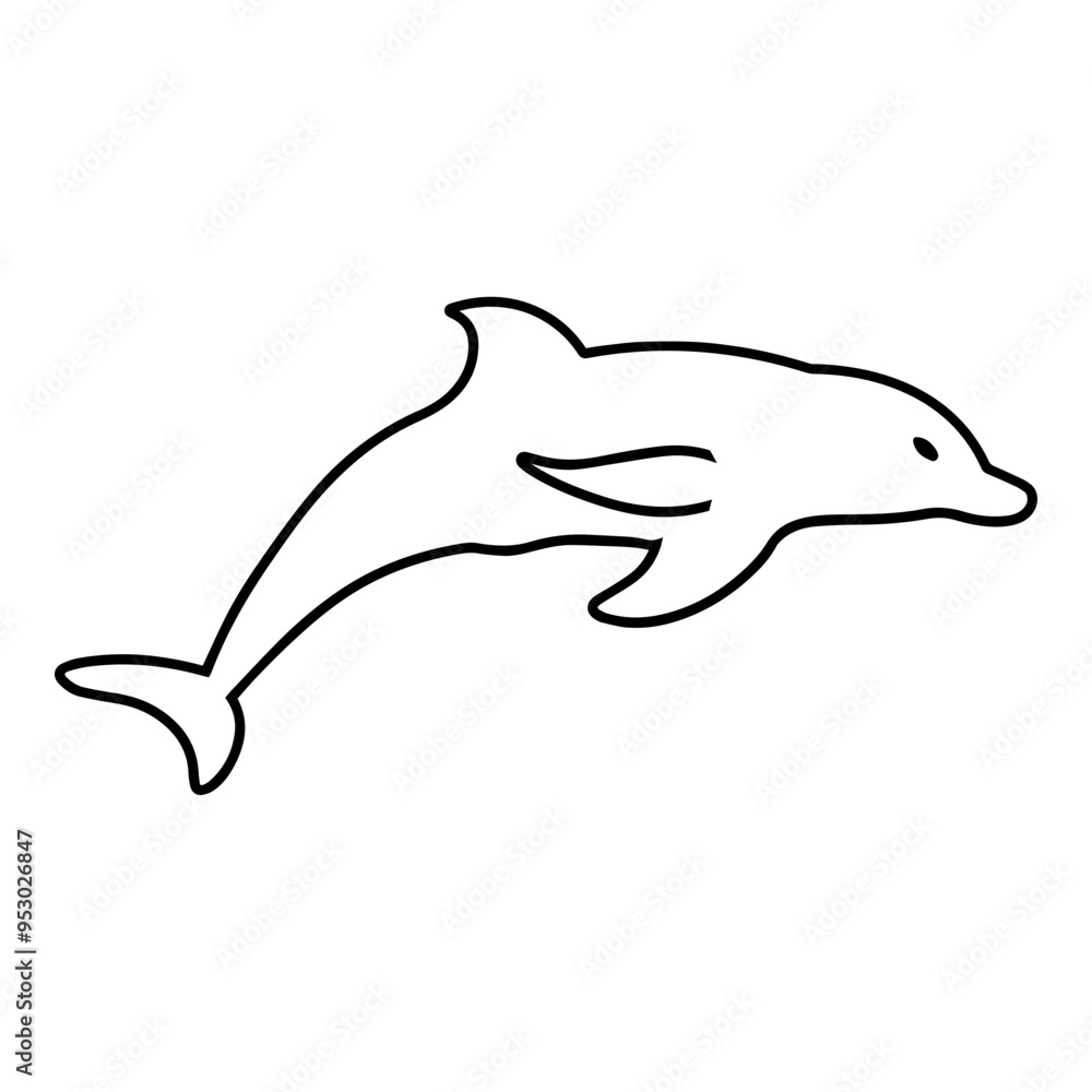 Dolphin Side View Outline Dolphin Side View Outline