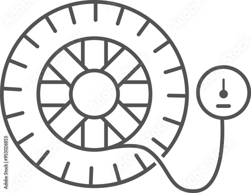 Tire pressure measurement line icon. Tyre check