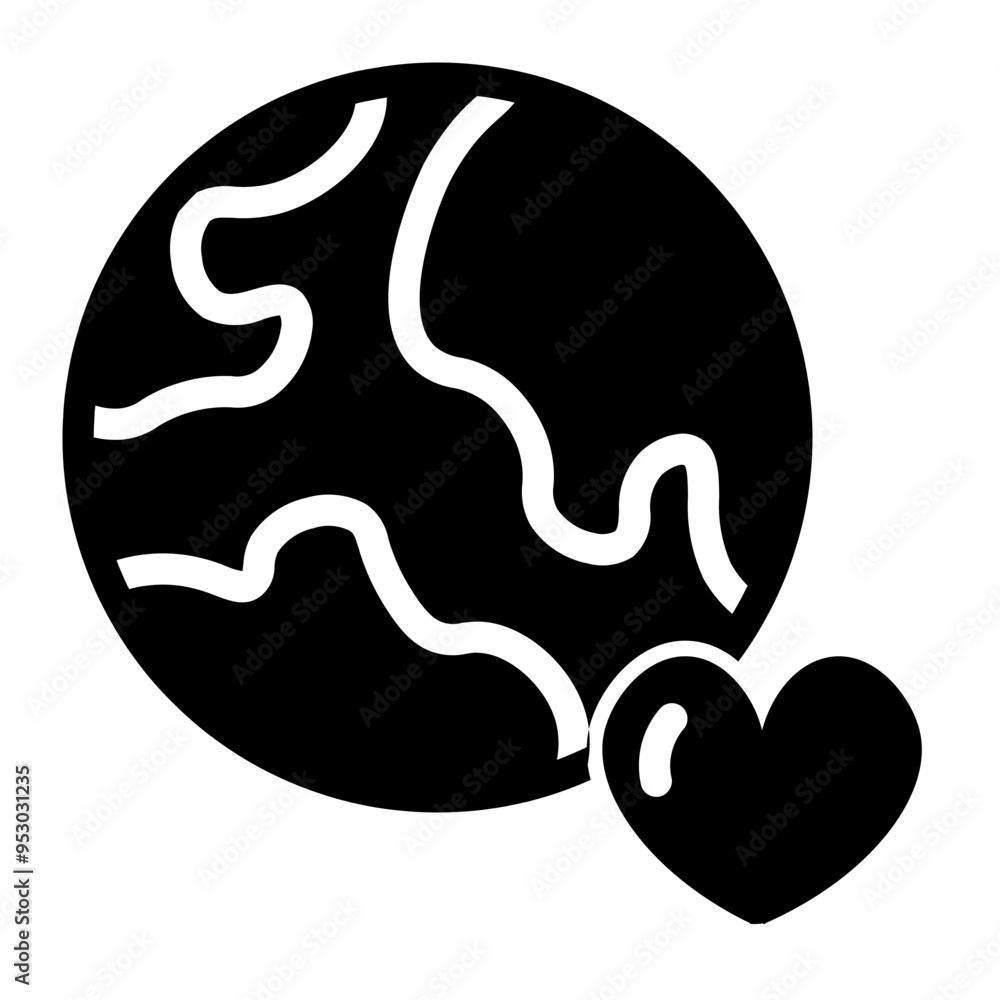 love earth in glpyh icon -illustration, world, vector, environment, love, globe, earth, ecology, save, planet love earth in glpyh icon -illustration, world, vector, environment, love, globe, earth, ecology, save, planet