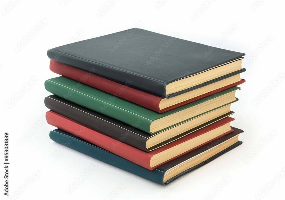 A stack of books isolated on a white background A stack of books isolated on a white background