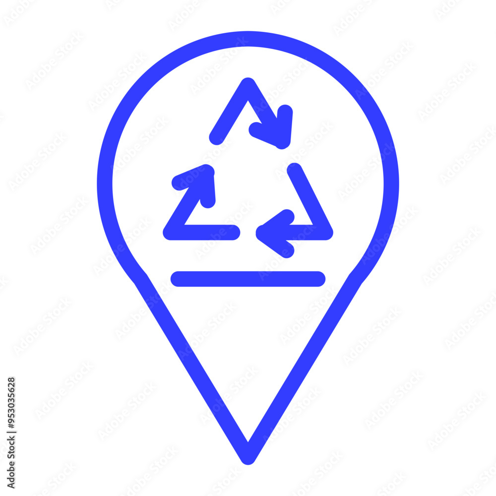 recycling location in colour icon recycling location in colour icon