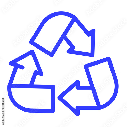 recycling symbol in colour icon