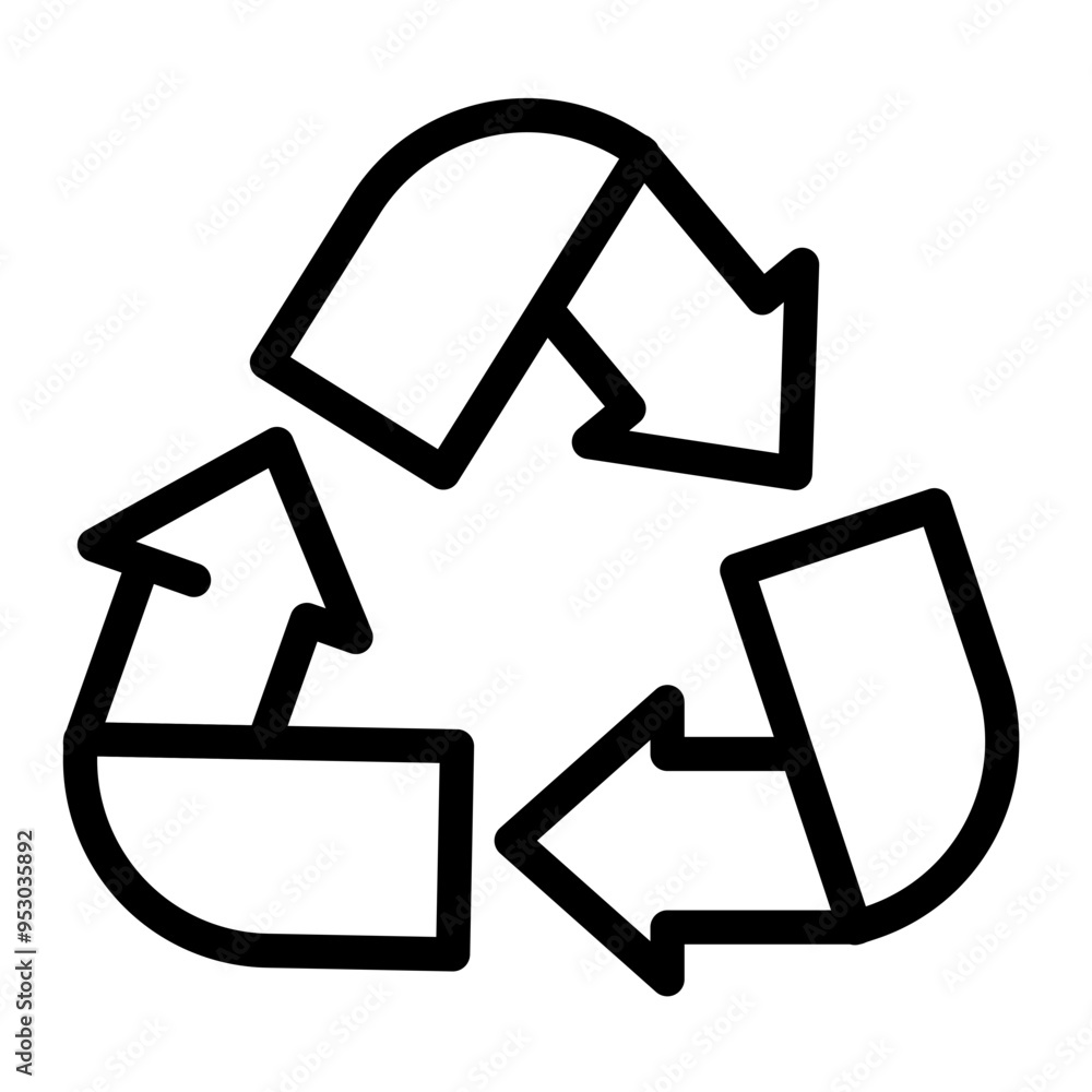 recycling symbol in line icon recycling symbol in line icon